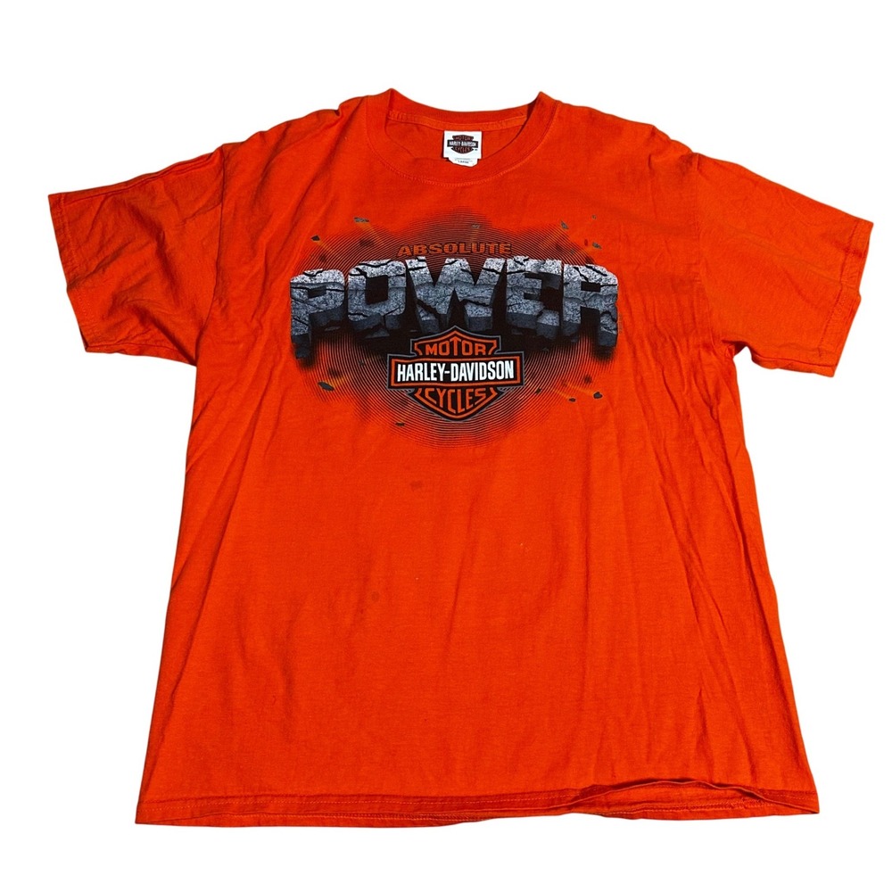 Harley Davidson Absolute Power Durango Colorado Men's Orange T Shirt Size Large